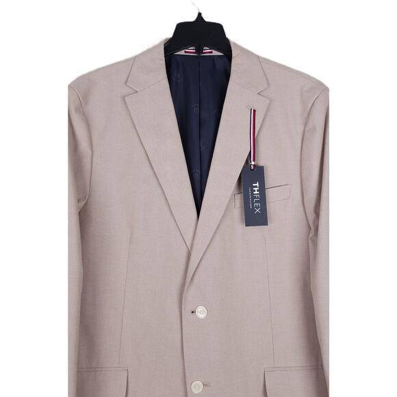 Tommy Hilfiger Men's Modern-Fit Stretch Chambray 2-Piece Suit Tan 46L 40x32 NWT - Picture 5 of 13